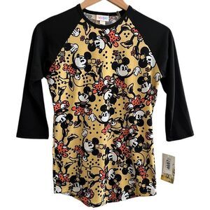 Minnie Mouse LuLaRoe Randy Women’s Randy T-shirt fun yellow XXS NWT🏷